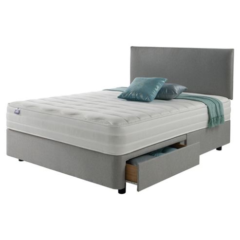 Image of Silentnight Mirapocket 1200 Latex 4 Drawer Super King Divan Light Grey No Headboard
