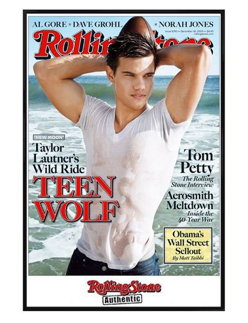 Image of Taylor Lautner Gloss Black Framed Rolling Stone Cover Poster