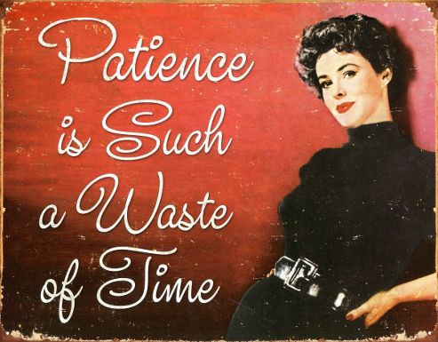 Image of Patience Is Such A Waste Of Time Tin Sign