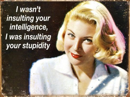 Image of Insulting Your Intelligence Tin Sign