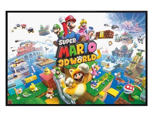 Image of Gloss Black Framed Nintendo Super Mario 3d World Poster