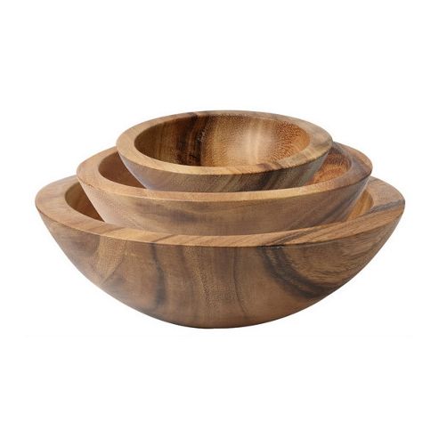 Image of T&g Woodware Ltd Tuscany Large Wide Rim Bowl In Acacia Wood