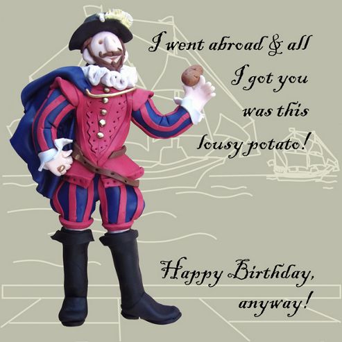 Image of Holy Mackerel Raleigh Lousy Potato Greetings Card
