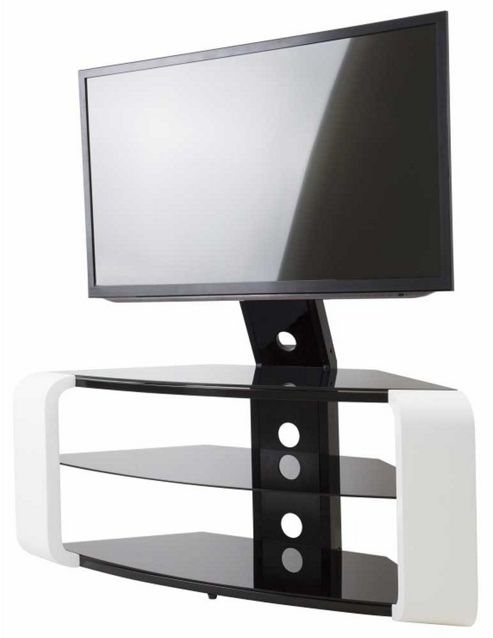 Image of Avf Como Gloss White Cantilever Tv Stand