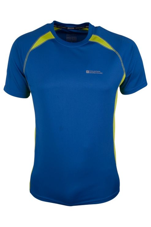 Image of Glide Mens Short Sleeve Exercise Running Walking Cycling Active Base Layer Top - Electric Blue