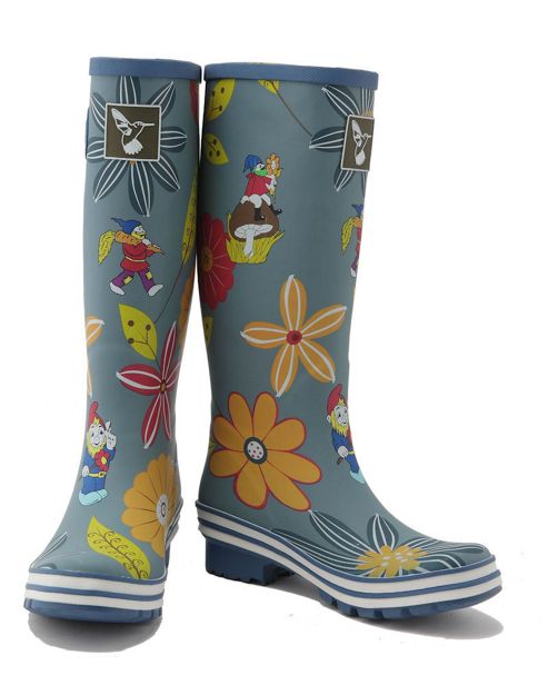 Image of Evercreatures Ladies Dahlia Funky Wellies Garden Pattern 5