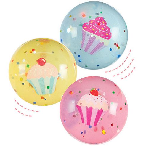 Image of Party Bag Cupcake Glitter Jet Balls (pack Of 6)