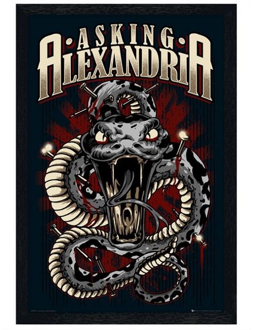 Image of Asking Alexandria Black Wooden Framed Snake Aa Poster