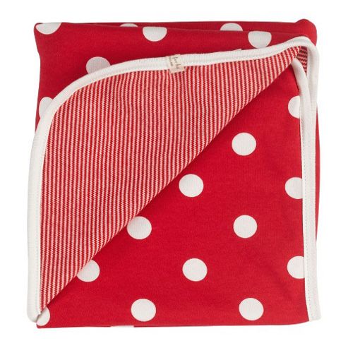 Image of Pigeon Organics Spotty Reversible Blanket Red 70x70cm
