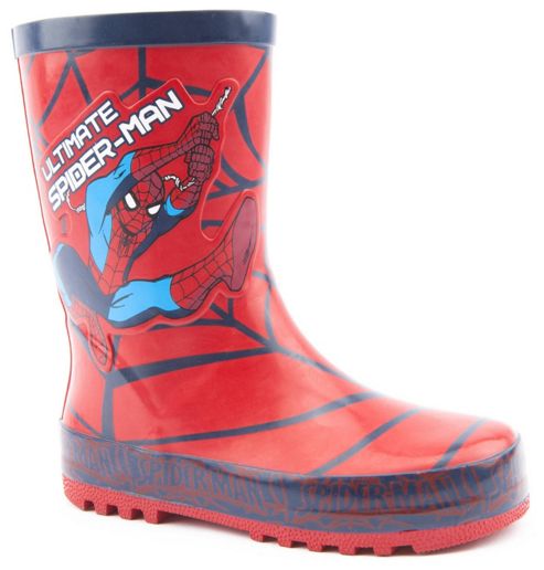 Image of Character Boys Ultimate Spiderman Red Wellington Boots - Red