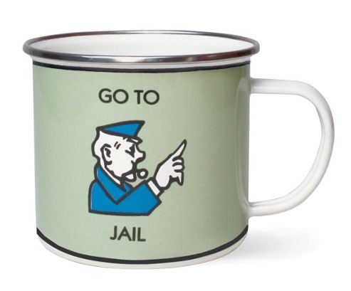 Image of Gift Republic Monopoly Enamel Mug Go To Jail