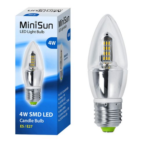 Image of Minisun 4w Smd Led (40w Equivalent) Es E27 Candle Light Bulb