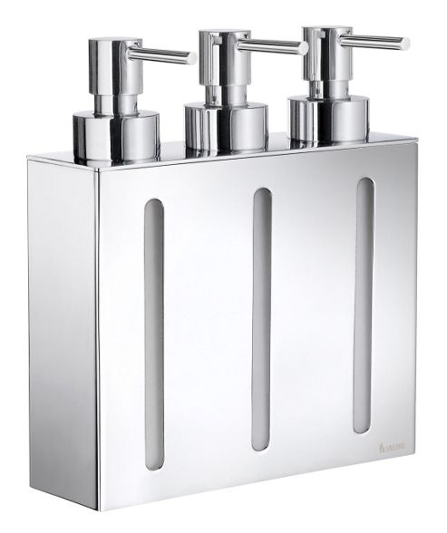 Image of Smedbo Outline Wallmount Soap And Lotion Dispenser 3 Pumps