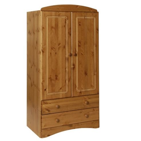 Image of Altruna Scandinavian 2 Door 2 Drawer Wardrobe - Pine