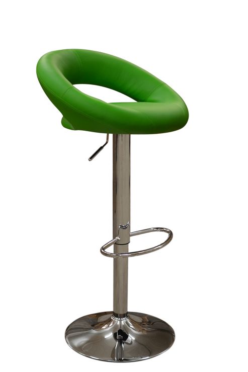 Image of Eclipse Green Faux Leather Swivel Bar Stool