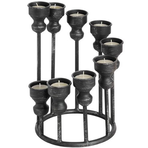 Image of Spiral - Metal Rustic Candle Holder - Dark Brown / Bronze