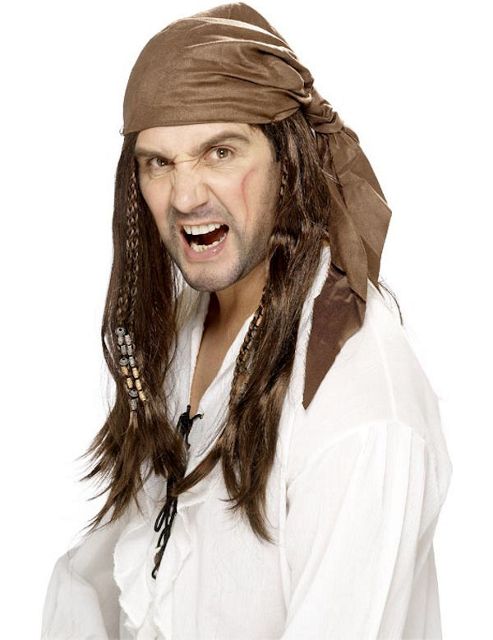 Image of Adult Pirate Wig With Bandana
