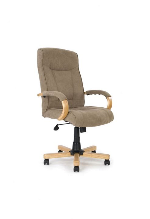 Image of Home & Haus Managers High-back Executive Chair - Oak / Mushroom Microfibrer