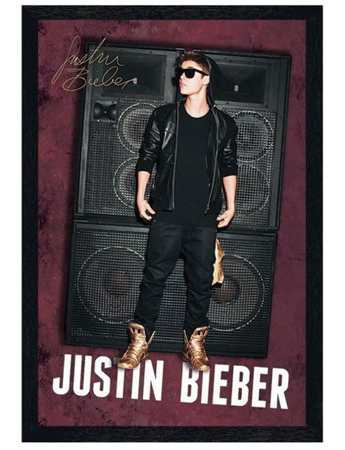 Image of Justin Bieber Black Wooden Framed The Power Of Bieber Poster