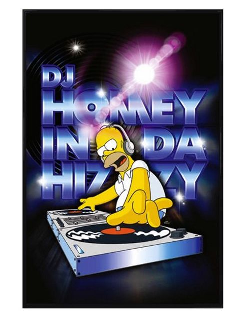 Image of Gloss Black Framed The Simpsons Dj Homey Poster