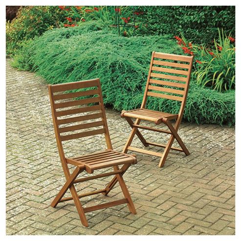 Buy Windsor Wooden Folding Garden Dining Chair, 2 Pack from our Wooden