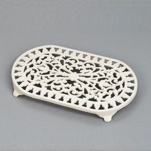 Image of Victor Cast Iron Oval Trivet, Cream