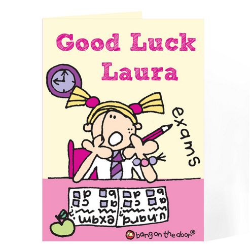 Image of Personalised Bang On The Door Girls Exams Card