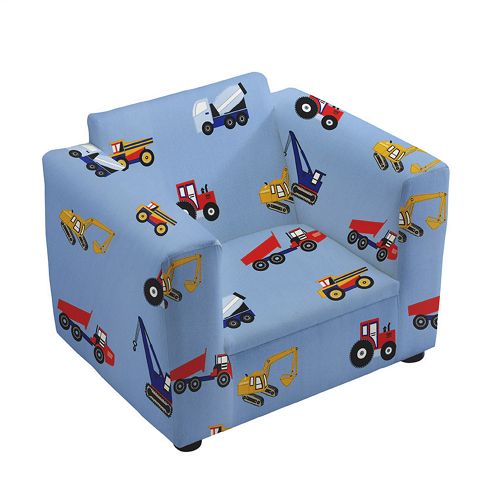 Image of Children's Toy Trucks Upholstered Armchair With Straight Arms
