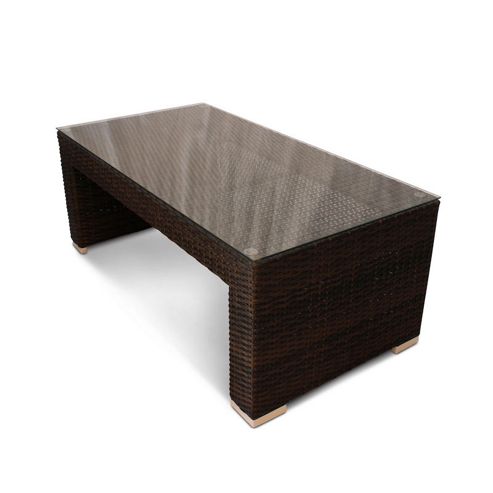 Image of Rattan Denby Coffee Table - Glass Top