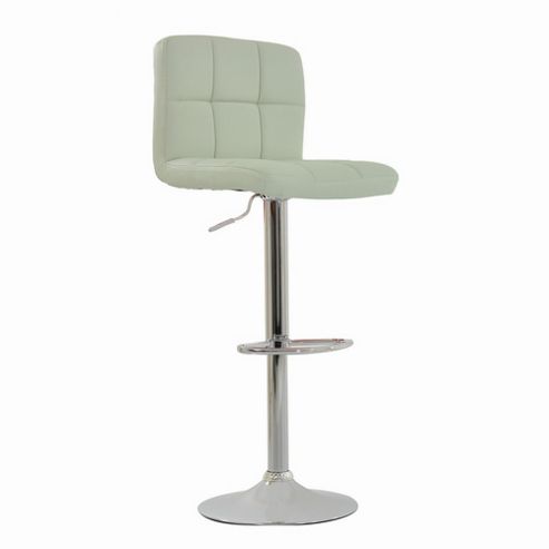 Image of Cuban White Faux Leather Swivel Bar Stool