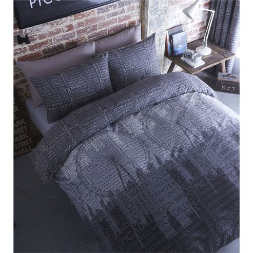 Image of Catherine Lansfield Salvage Lined Curtains 66x72 Inches - Charcoal