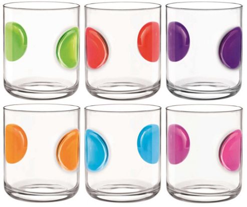 Image of Bormioli Rocco Giove Water Tumbler Glasses - Set Of 6 - Multi Coloured - 310ml