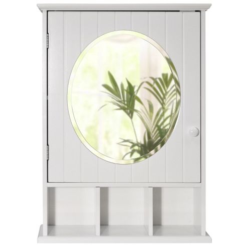 Image of New England - Mirrored Bathroom Wall Cabinet - White