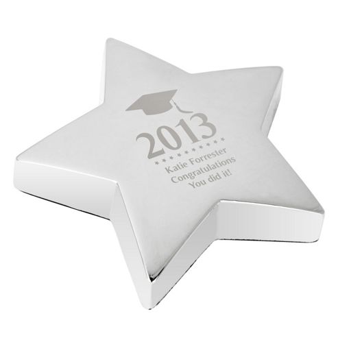 Image of Personalised Graduation Mortar Board Star Paperweight
