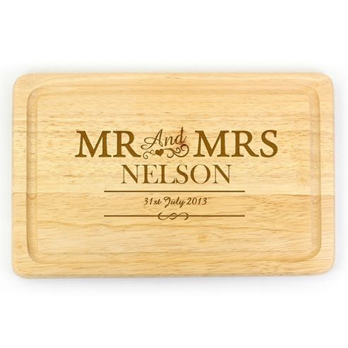 Image of Personalised Mr & Mrs Rectangle Chopping Board
