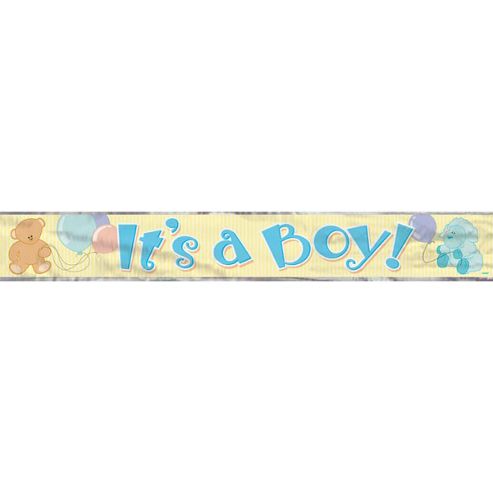Image of Baby Boy Its A Boy Foil Banner - 12ft (each)