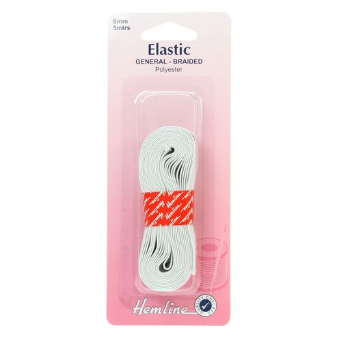 Image of Hemline - Flat Elastic - 6mm White