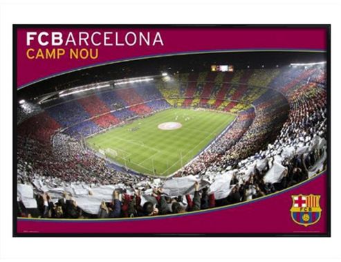 Image of Barcelona Football Club Gloss Black Framed Camp Nou Bfc Poster