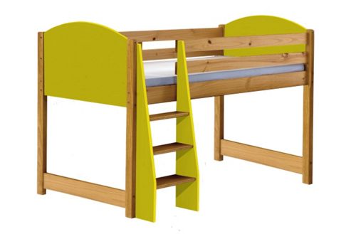 Image of Verona Mid Sleeper Bed Antique With Lime Details