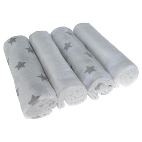 Image of Muslin Swaddle Silver Star Swaddle Ss Large