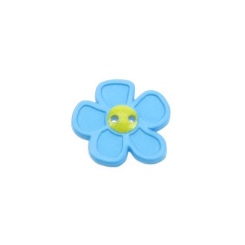 Image of Dill Buttons 28mm Flower Blue