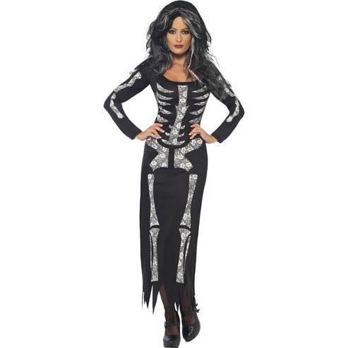 Image of Skeleton Tube Dress - Adult Costume Size: 20-22