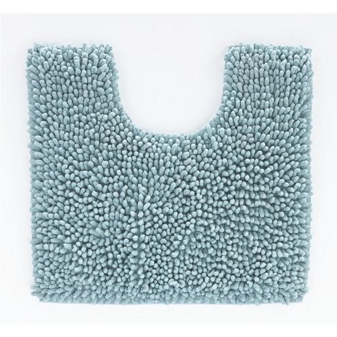 Image of Catherine Lansfield Microfibre Chenille Pedestal Mat - Duck Egg Blue