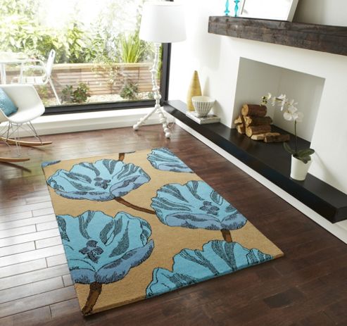 Image of Oriental Carpets & Rugs Elements El-30 Brown/blue Rug - 120cm X 170cm