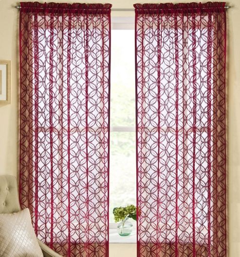 Image of Phoenix Rod Pocket Voile Panel - Red