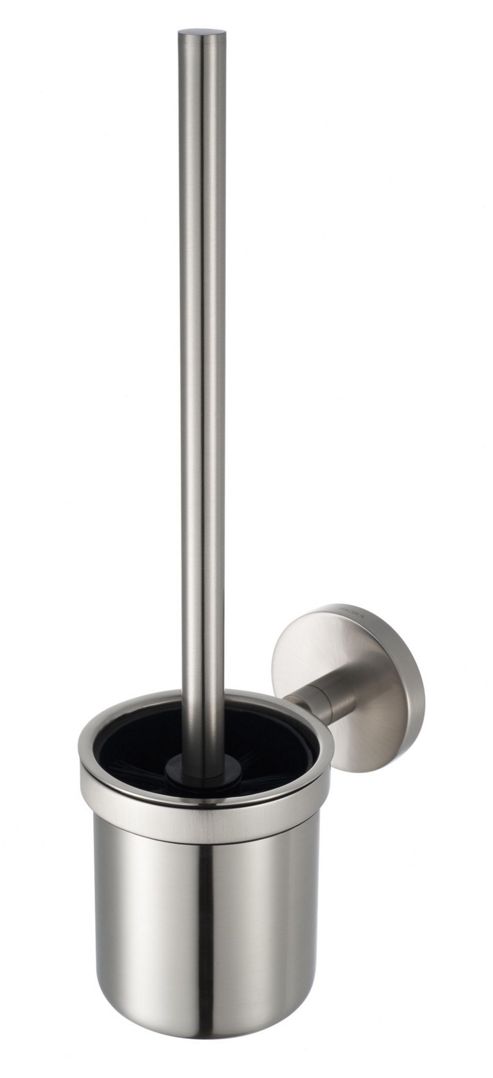 Image of Haceka Pro 2500 Toilet Brush Holder In Brushed Silver