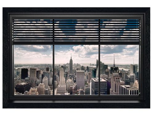 Image of New York Black Wooden Framed An Iconic City View Poster