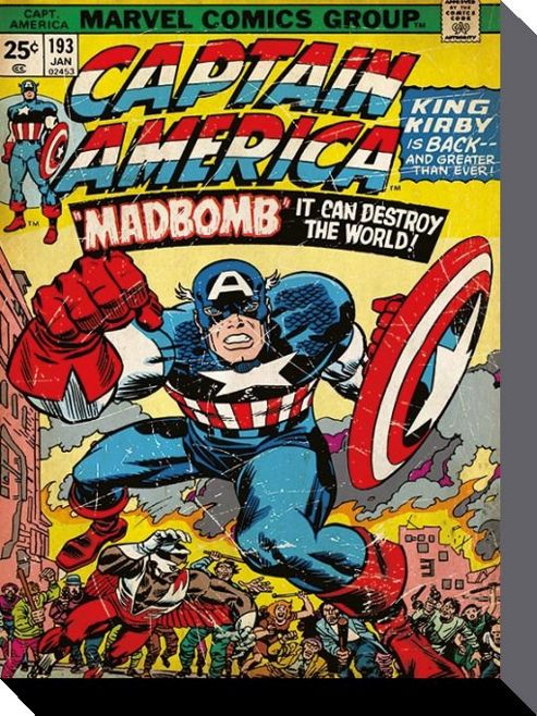 Image of Captain America Madbomb! Large Canvas Print