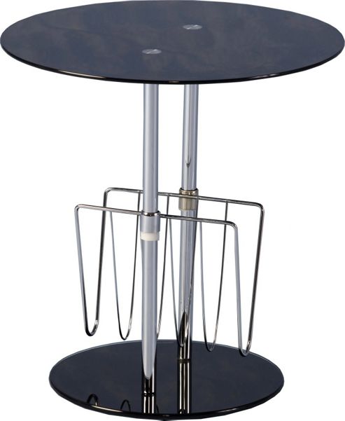 Image of Home Essence Black Glass Magazine Table