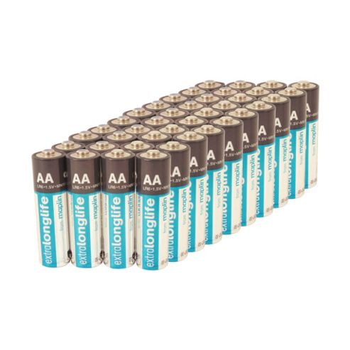 Image of Maplin Extra Long Life Alkaline Aa Batteries - 40 Pack